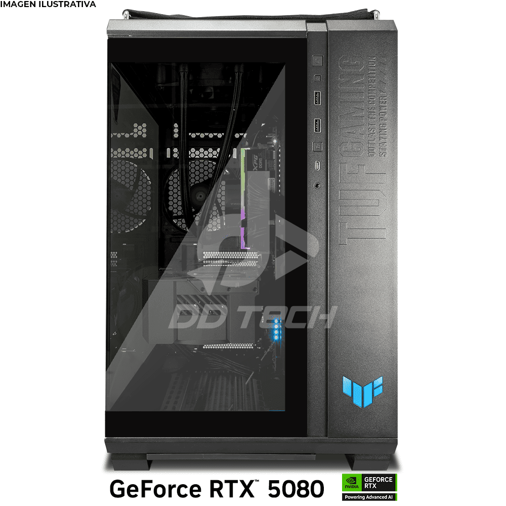 Computadora PRIDE GAMING PBA CRONOS, NVIDIA GeForce RTX 5080 TUF, AMD RYZEN 7 9800X3D, 64GB RAM, 4TB SSD M.2 NVMe 6000 MT/s, ENF. LIQ. 360MM RGB, 1000W 80+ GOLD, INCLUYE WIFI Y BT - Image 4