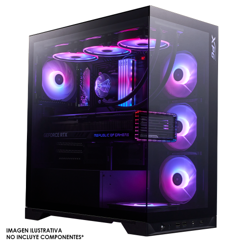 Gabinete XPG INVADER X BTF, Midi-Tower, ATX/Micro-ATX/Mini-ITX, USB 3.2, 5 Ventiladores Instalados, Negro, INVADERXBTFMT-BKCWW