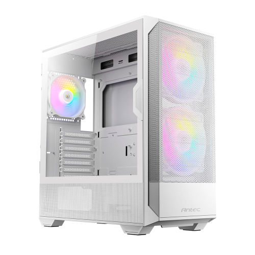 Gabinete Antec NX416L, Midi-Tower, ATX/Micro-ATX/Mini-ITX, Panel Frontal de Malla de Alto Flujo de Aire, Tipo C, Cristal Templado, Blanco, NX416L WHITE