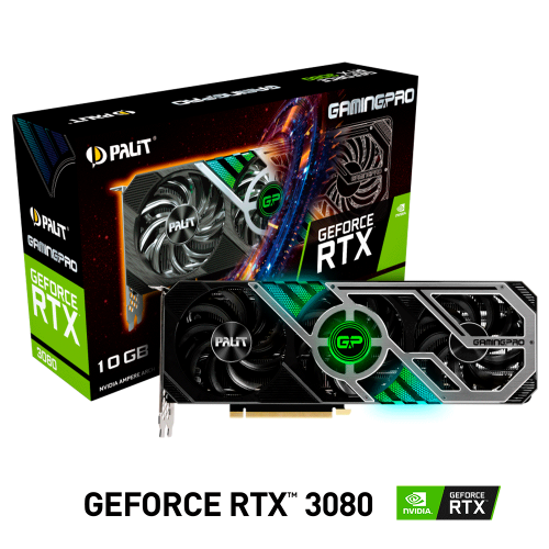 Tarjeta de Video Nvidia GeForce RTX 3080 10GB, Palit Gaming Pro, NED3080019IA-132AA, 1 AÑO DE GARANTIA NACIONAL
