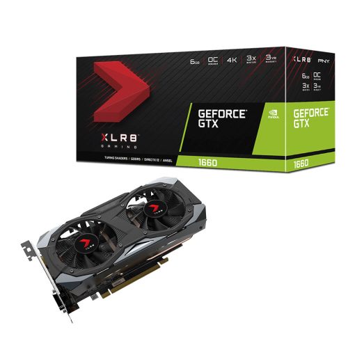 Tarjeta de video NVIDIA GeForce GTX 1660 6GB, PNY XLR8 OC Gaming, HDMI, DP, DVI, VCG16606DFMPB-O, 3 AÑOS DE GARANTIA NACIONAL