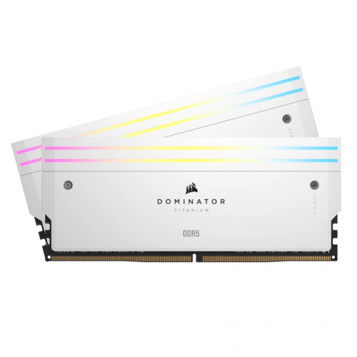 Kit Memoria RAM Dominator Titanium Corsair, DDR5, 7000MHz, 32GB (2x16GB), CL34, XMP, Blanco, CMP32GX5M2X7000C34W /MAX. 1 X CLIENTE