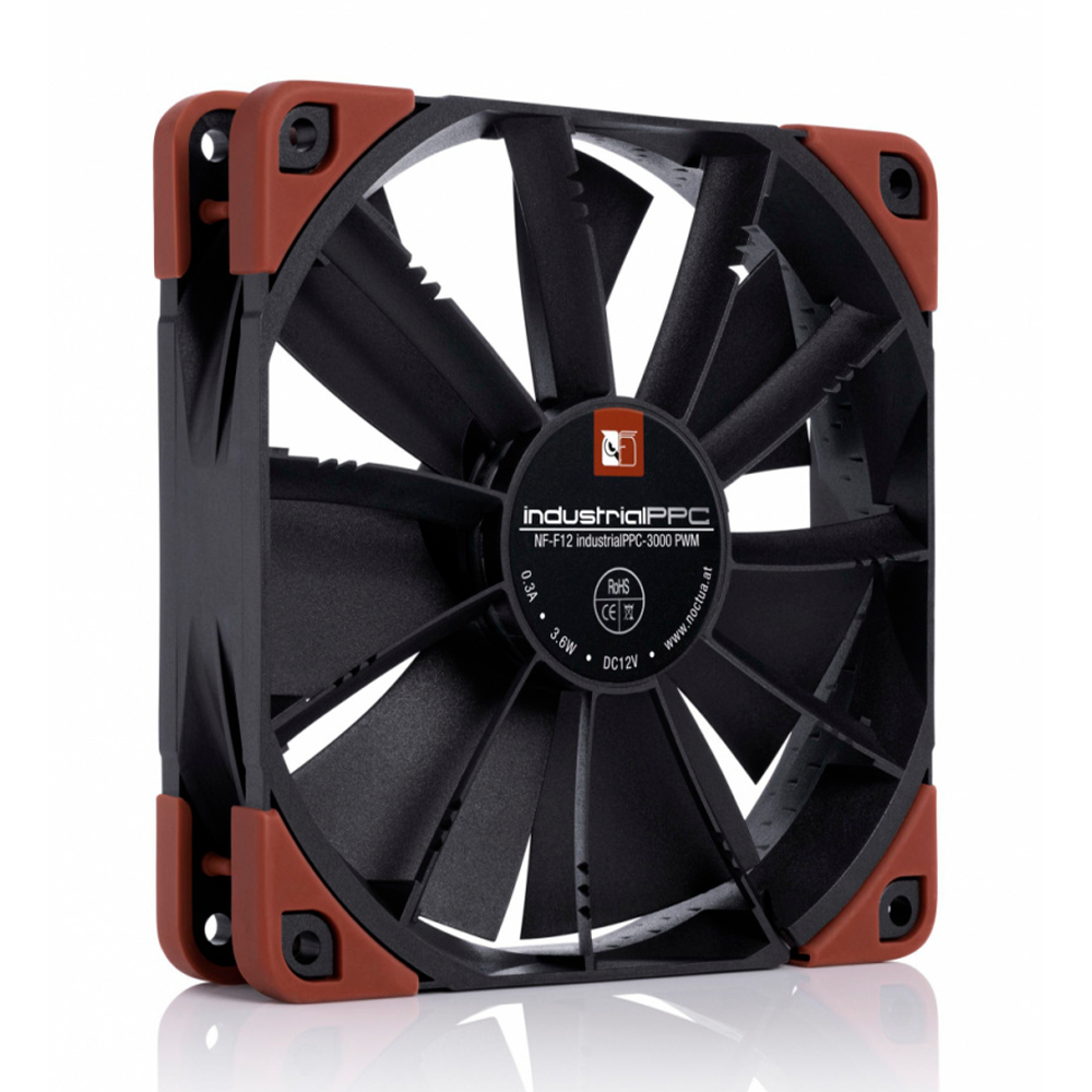 Ventilador Noctua NF-F12 IndustrialPPC, 120mm, 3000RPM, Negro/Café, NF-F12 INDUSTRIALPPC-3000 PWM - Image 3