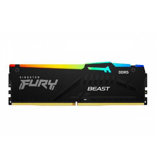 Kit Memoria RAM Kingston FURY Beast RGB DDR5, 5200MHz, 32GB, 2x16GB, CL36, XMP/EXPO, KF552C36BBEAK2-32 /MAX. 1 X CLIENTE