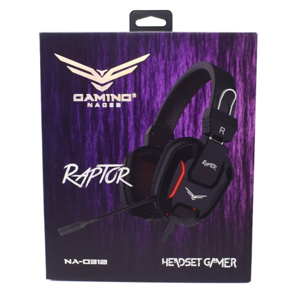 Diadema Gamer Naceb NA-0312 Raptor, Microfono, Jack 3.5mm x2 + USB - Image 4