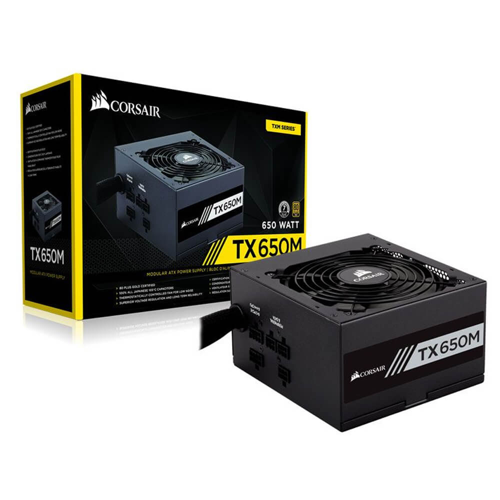 Fuente de poder Corsair TX650M, 80 Plus Gold, 650W - CP-9020132-NA