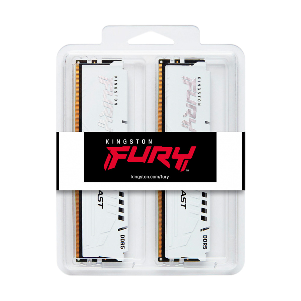 Kit Memoria RAM Kingston FURY Beast DDR5, 6000MHz, 32GB (2x 16GB), Non-ECC, CL40, XMP, Blanco, KF560C40BWK2-32 /MAX. 1 X CLIENTE - Image 3
