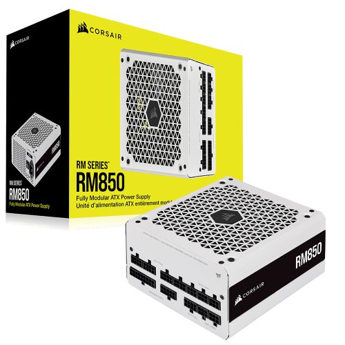 Fuente de Poder Corsair RM850 WHITE, 80+ Gold, Full Modular, CP-9020232-NA