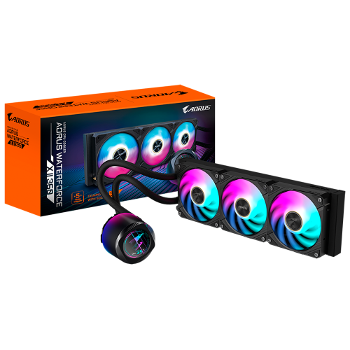 Enfriamiento Líquido AORUS WATERFORCE X II 360, 360mm, Ventiladores ARGB, Compatible con Intel LGA1700 y AMD AM5, GP-AORUSWATERFORCE XII360