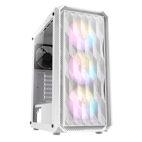 Gabinete Antec NX292, Midi-Tower, ATX/E-ATX/ITX/Micro-ATX, USB 2.0/3.0, 4 Ventiladores Instalados (3x RGB), Blanco
