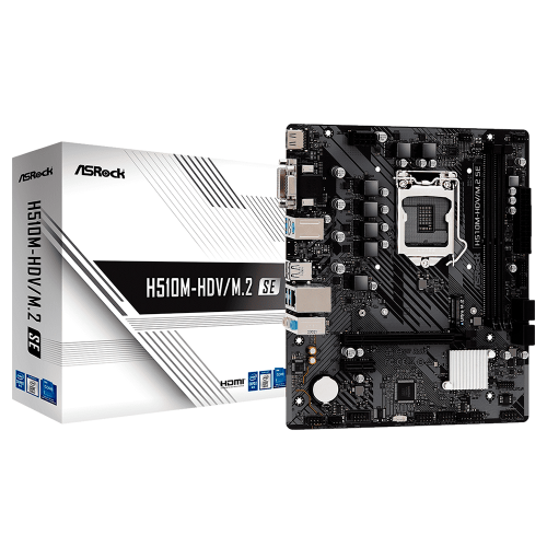 Tarjeta Madre ASRock H510M-HDV/M.2 SE, Micro-ATX, Socket 1200, Intel H470, HDMI, Up To 64GB DDR4, H510M-HDV, M.2 SE