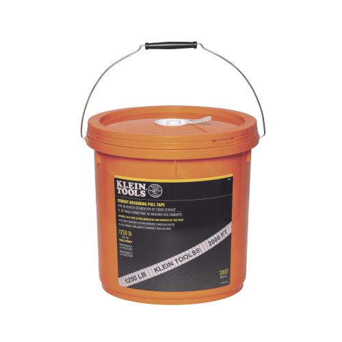 KLEIN TOOLS 50122 Cinta para Medir Conductos de 609m con Resistencia a la Tracción de 567 kg en Presentación de Cubeta