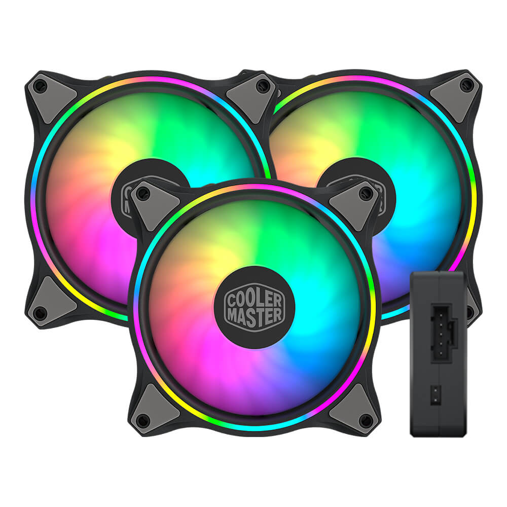 Kit de Ventiladores para Gabinete 3x120mm Cooler Master Masterfan MF120 Halo ARGB + Controlador, MFL-B2DN-183PA-R1