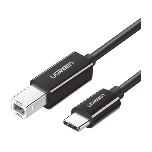 UGREEN 50446 Cable de Impresora o escáner USB-C | 1m (6 pies) | USB Tipo C a USB 2.0 Tipo B | Soporta Thunderbolt 3 | Alta velocidad | DAC | Compatible con Brother HP, Canon, Lexmark, Epson, Dell, Xerox, Samsung, etc.