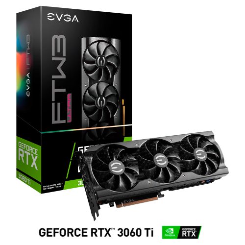 Tarjeta de Video Nvidia GeForce RTX 3060 TI, EVGA FW3 ULTRA, 08G-P5-3667-KL, 3 AÑOS DE GARANTIA