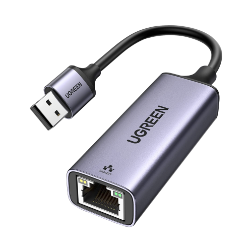 UGREEN 50922 Adaptador de Red USB-A 3.0 a RJ45 /Admite 10/100/1000 Mbps, Caja de Aluminio, Longitud del cable 10 cm