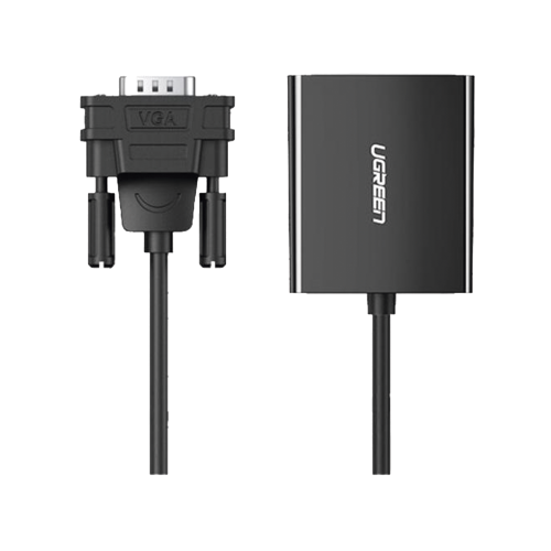 UGREEN 50945 ENTRADA: VGA MACHO, SALIDA: HDMI HEMBRA, RESOLUCIÓN DE 1080P@60HZ, PUERTO ESTÉREO DE 3.5 MM, PLUG AND PLAY, SIN CONTROLADOR, LONGITUD DEL CABLE 15 CM., INCLUYE CABLE DE ALIMENTACION USB, INCLUYE CABLE DE AUDIO DE 3.5MM.