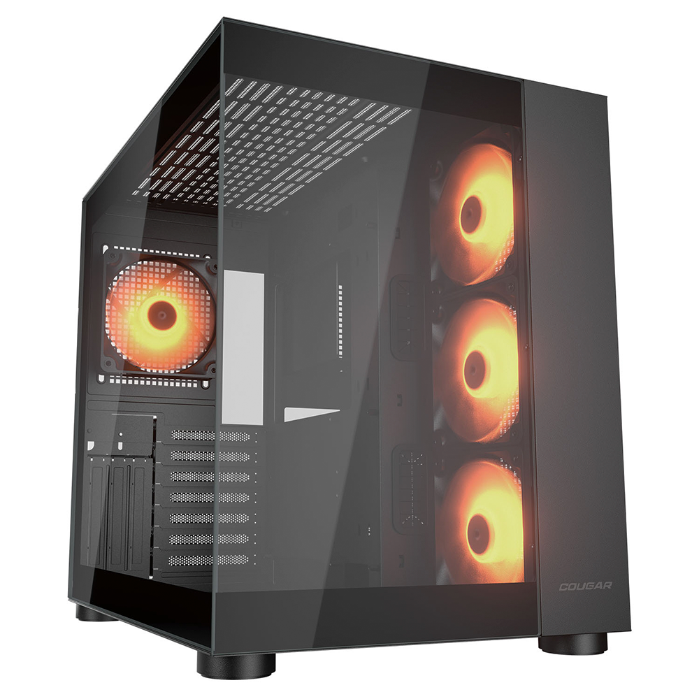 Gabinete Cougar FV150 RGB, Mid-Tower, ATX/Micro-ATX/Mini-ITX, Sin Fuente, 4 Ventiladores Instalados, USB 2.0/3.0, Black, 385KA10.0001