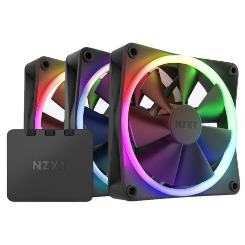 KIT 3 VENTILADOR NZXT 12CM F120 BLACK + CONTROL RGB, RF-R12TF-B1