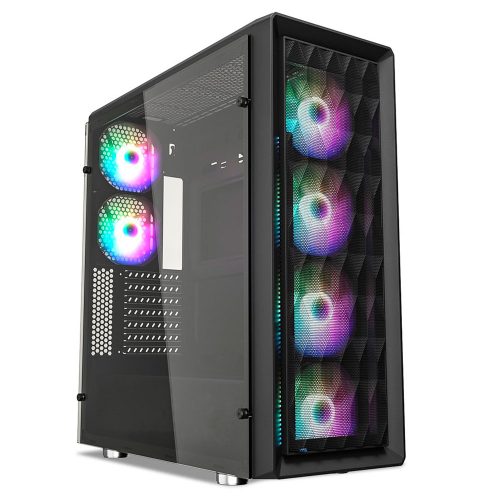 Gabinete Vetroo MESH6, Cristal Templado, RGB Fan x6 Pre instalados, USB 3.0, VT-CASE-MESH6
