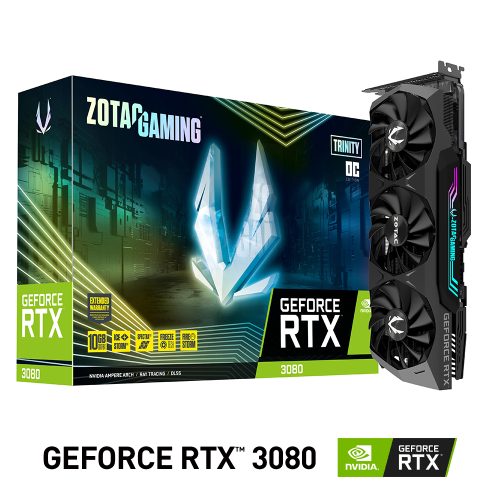 Tarjeta de Video Nvidia GeForce RTX 3080 10GB, Zotac Trinity Gaming OC, ZT-A30800J-10P, 2 AÑOS DE GARANTIA NACIONAL