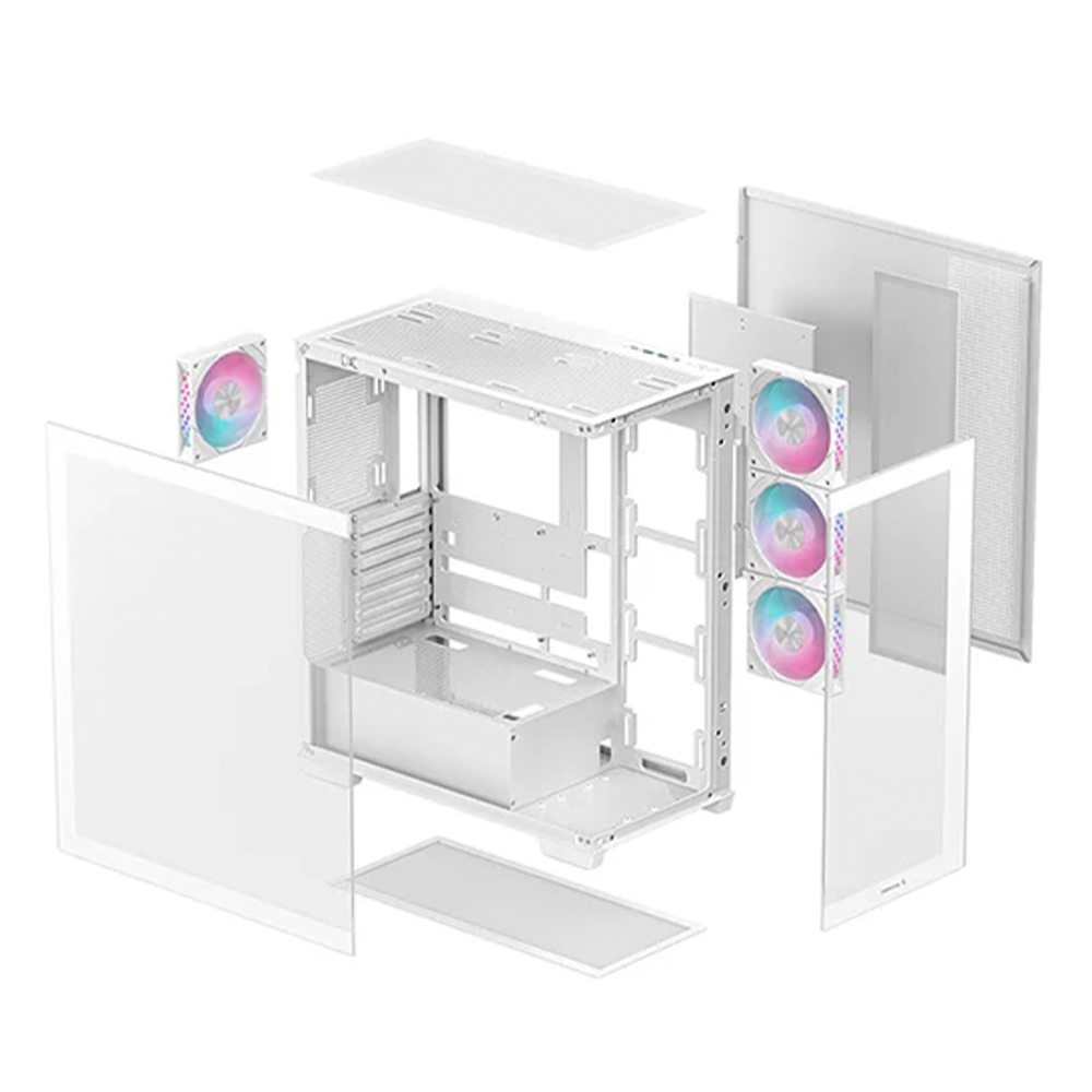 Gabinete DeepCool CG580 4F, Midi-Tower, ATX/Micro-ATX/Mini-ITX, USB 3.0, Sin Fuente, 4 Ventiladores Instalados, Blanco, R-CG5802-WHADA4-G-1 - Image 5