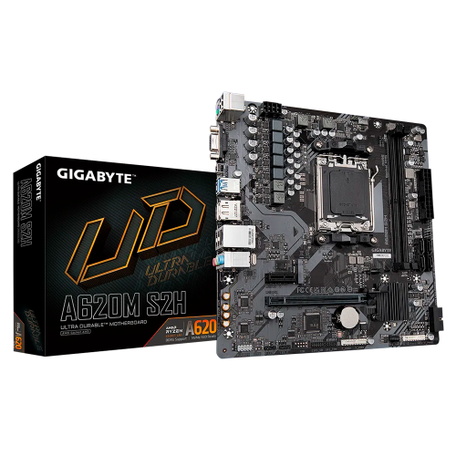 Tarjeta Madre Gigabyte A620M S2H, Chipset AMD A620, Socket AM5, DDR5 6400(OC)/5600(OC)/4400 MHz, Micro-ATX, A620M S2H /