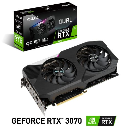 Tarjeta de Video Nvidia GeForce RTX 3070 8GB, Asus DUAL OC V2 LHR, DUAL-RTX3070-O8G-V2, 3 AÑOS DE GARANTIA NACIONAL