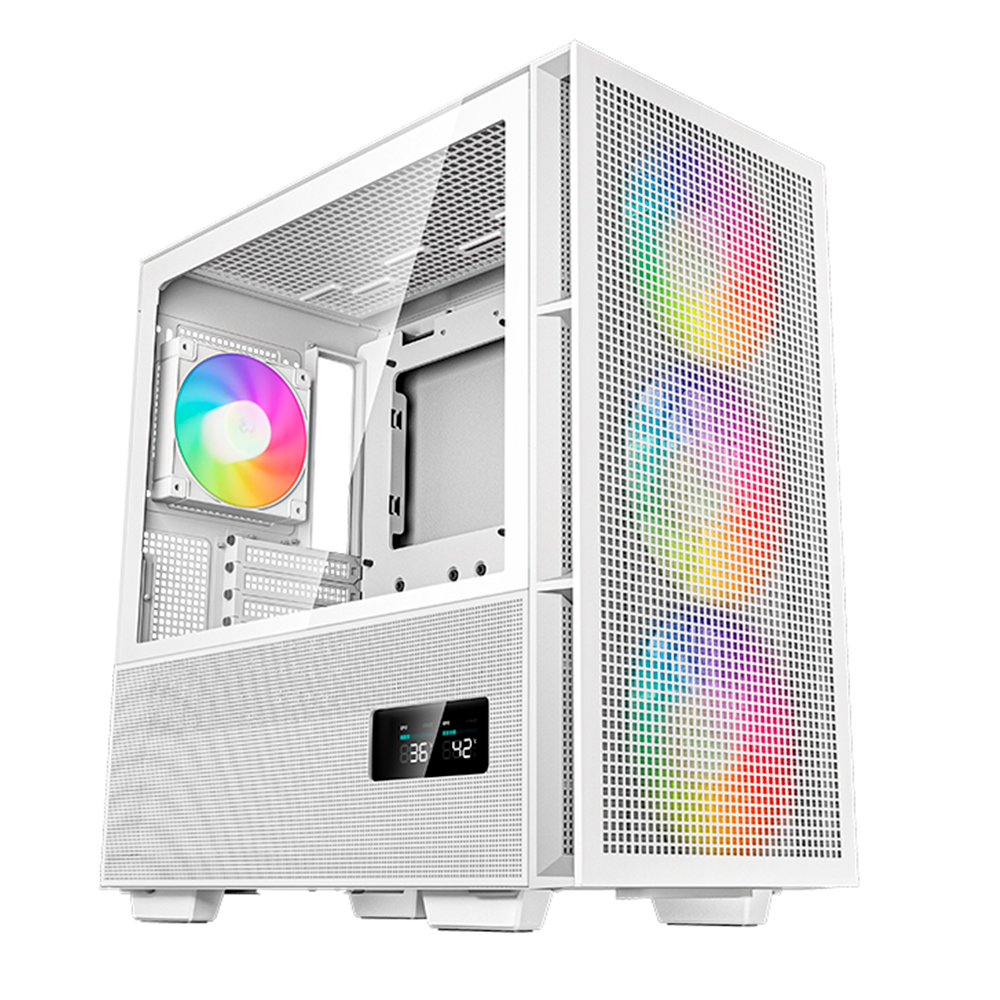 Gabinete Deepcool CH560 Digital, Blanco, Cristal Templado, RGB, Excelente Flujo de aire, Incluye 4 Ventiladores, R-CH560-WHAPE4D-G-1