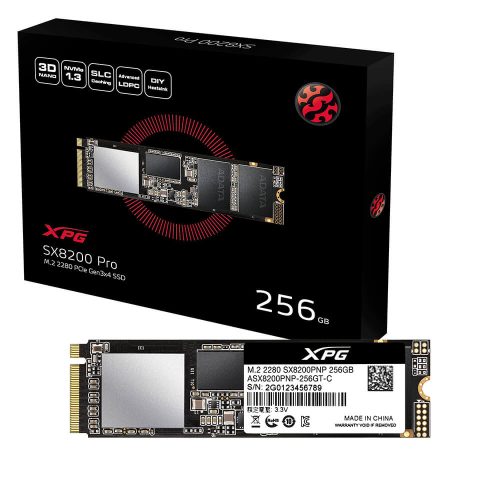 Unidad de estado solido SSD M.2 Nvme 256GB Adata SX8200 PRO - Lectura 3500MB/s Escritura 1200MB/s ASX8200PNP-256GT-C /MAX. 1 X CLIENTE