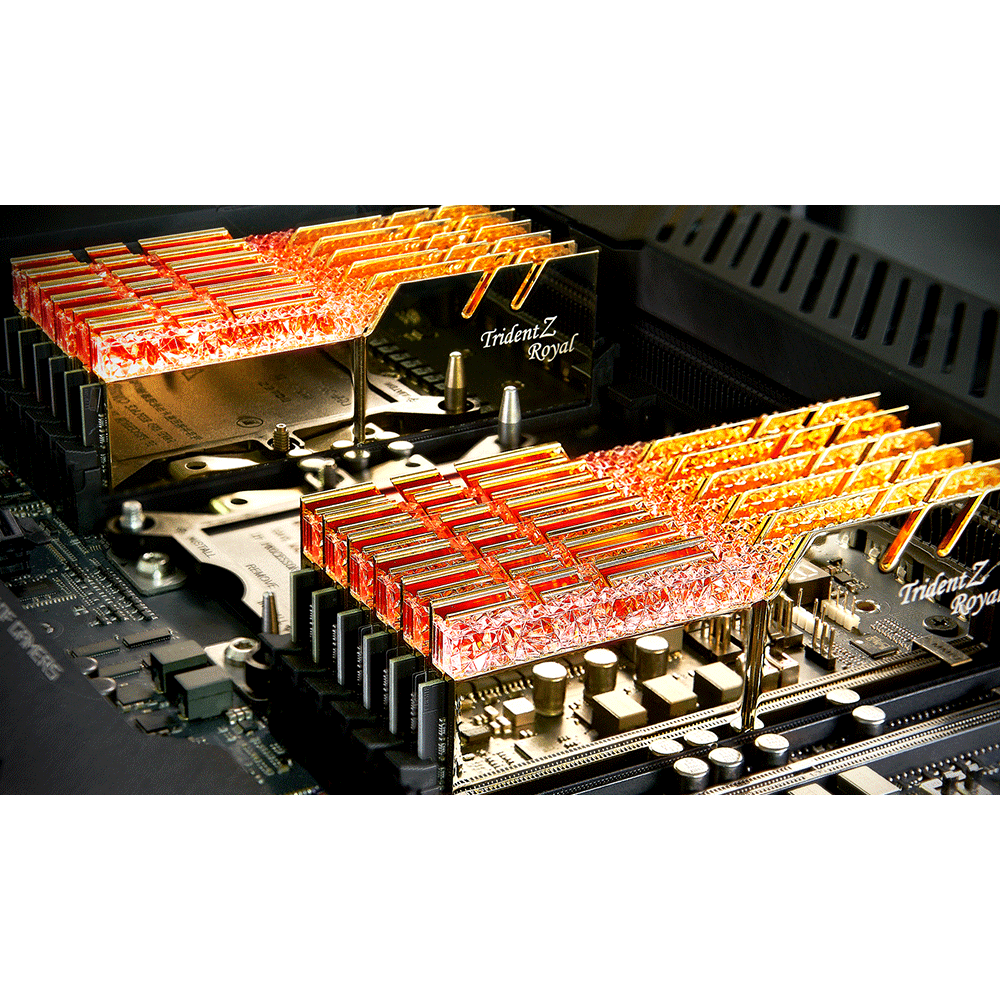 Memoria RAM de Lujo 16GB DDR4 GSkill Trident Z Royal Gold, RGB, 3600Mhz Kit 2x8GB, F4-3600C18D-16GTRG /MAX. 1 X CLIENTE - Image 3