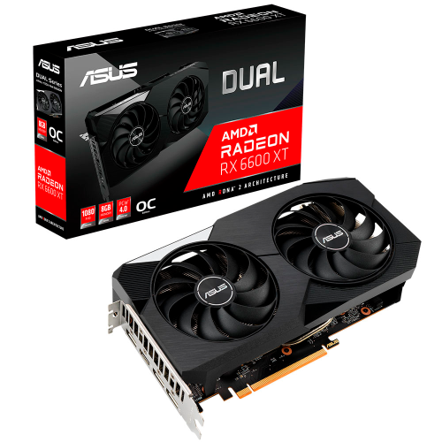 Tarjeta de video Radeon RX 6600 XT 8GB GDDR6, ASUS DUAL OC, HDMI, DP/ PCI-e 4.0, Nuevo Chip RDNA 2, DUAL-RX6600XT-O8G, 3 AÑOS DE GARANTIA NACIONAL