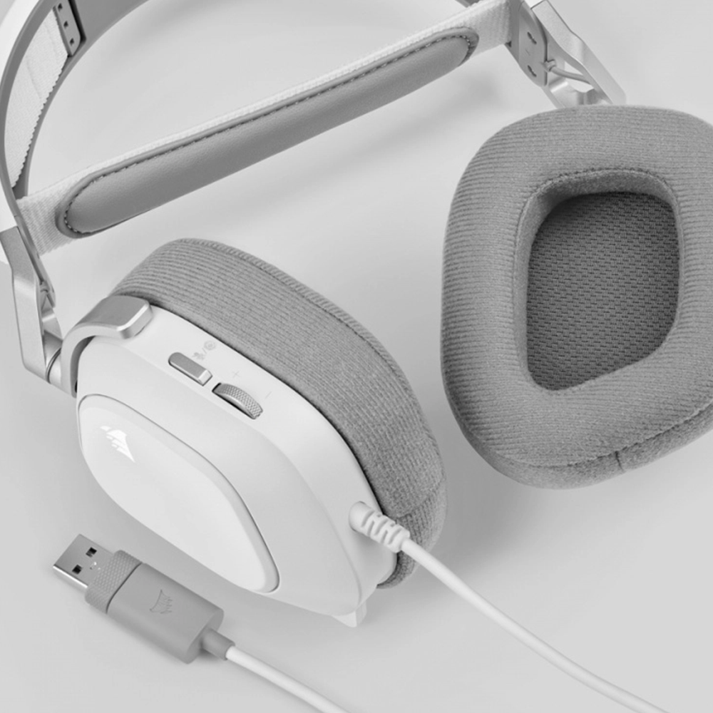 Corsair Audífonos Gamer HS80 RGB USB, Alámbrico, 1.8 Metros, USB, Blanco, CA-9011238-NA - Image 7