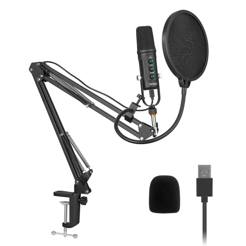 Kit de Microfono para Streaming Yeyian Agile NL, USB, Negro, incluye Soporte de Brazo, Soporte U de Escritorio, Filtro, Abrazadera y Cable USB, YSA-UCHQ-01