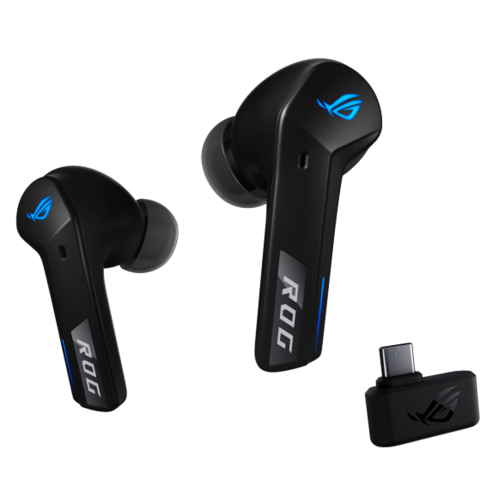 Audífonos con Micrófono ASUS ROG TRUE WIRELESS SPEEDNOVA, 2,4 GHz y Bluetooth 5.3, Audio de 24 bits de 96 kHz, Micrófonos de IA de Conducción Ósea, ANC Adaptable, Black, SPEEDNOVA/BK/NA