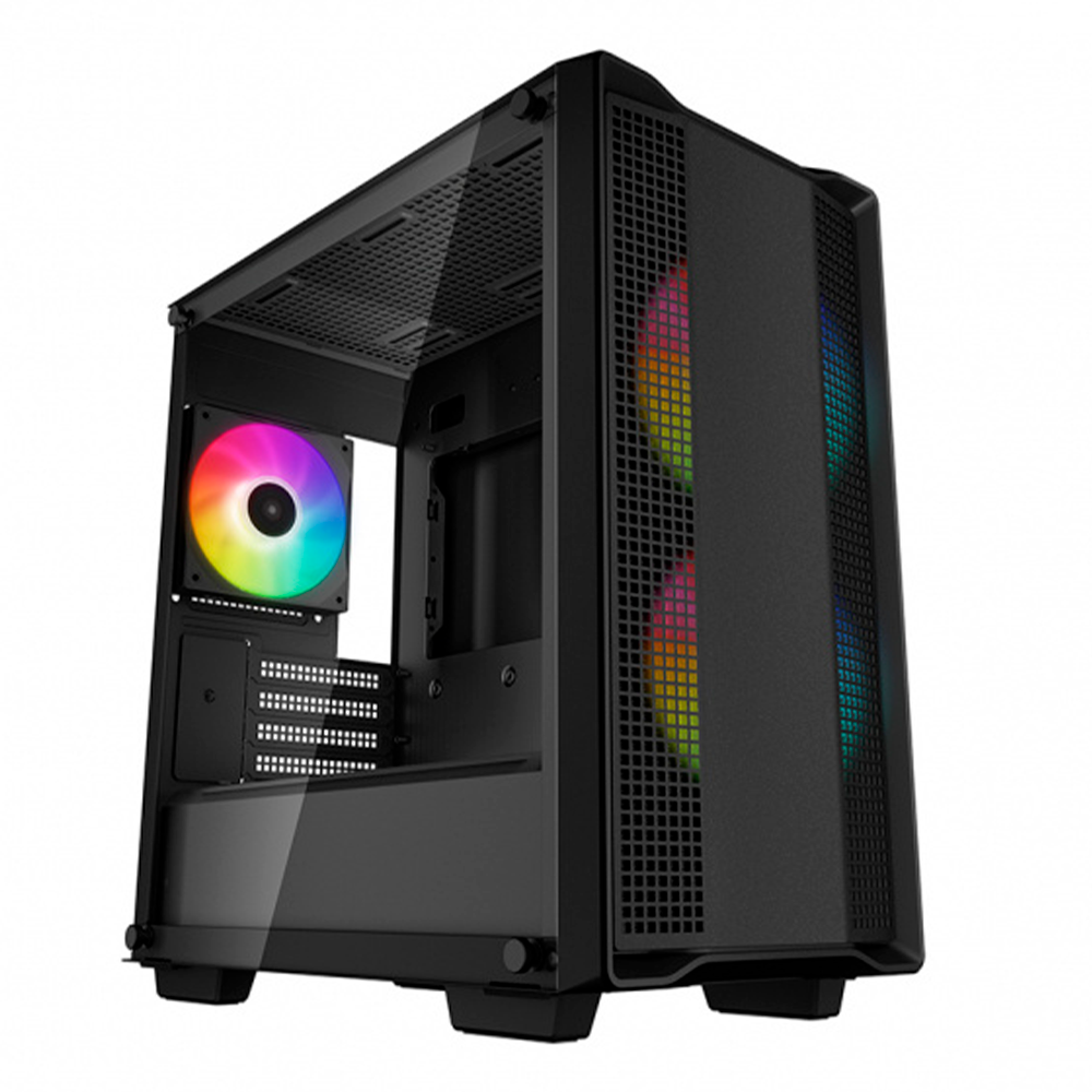 Gabinete DeepCool CC360 ARGB, Micro-ATX, Mini-ITX/Micro-ATX, Cristal Templado, USB 3.0/2.0, Sin Fuente, 3 Ventiladores ARGB Instalados, Negro, R-CC360-BKAPM3-G-1 /