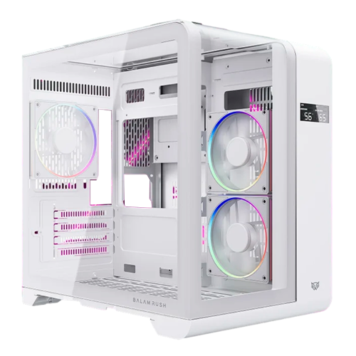 Gabinete BALAMRUSH TANK EXPERT CURVE 6400, Mini-Tower, Micro-ATX/ITX, USB 2.0/3.0, Sin Fuente, White, BR-941624