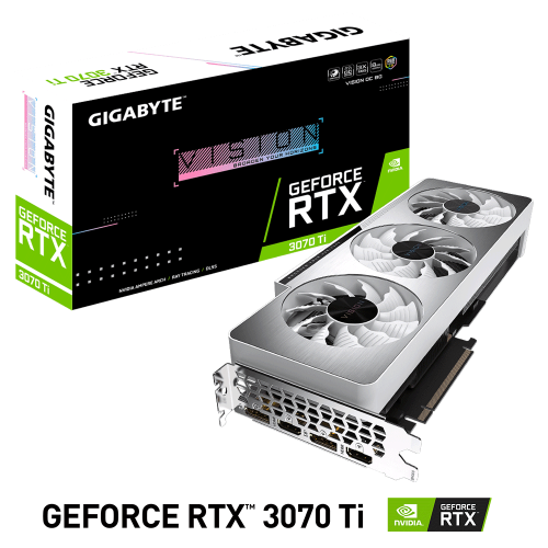 Tarjeta de Video Nvidia GeForce RTX 3070 Ti Gigabyte VISION OC LHR, GV-N307TVISION-OC-8GD, 3 AÑOS DE GARANTIA NACIONAL