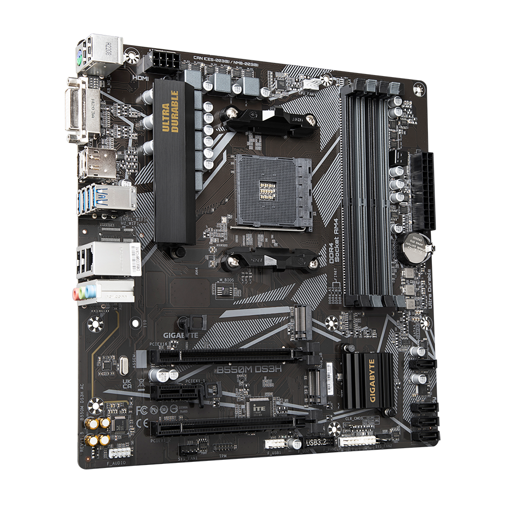 Tarjeta Madre Gigabyte B550M DS3H, AM4, AMD RYZEN 5000 SERIES, Micro ATX