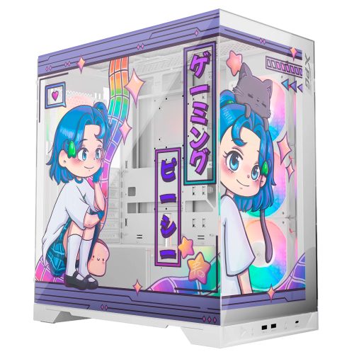 Gabinete XPG Invader X DDCHAN EDICION LIMITADA, Cristal Templado, ATX, USB 3.2, Audio HD, Incluye 5 Ventiladores, INVADERXMT-WHCWW