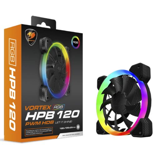 Ventilador RGB Cougar Vortex HPB 120, 1x120mm - 3MHPB120.0001, Necesita controlador Cougar Core Box NO incluido