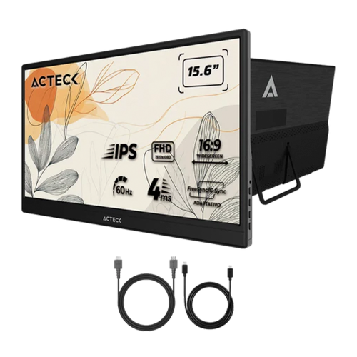 Monitor Portátil LED Acteck SlimBoard, 15.6, 1920x1080, FullHD, 1080p, AC-943116/ NAVIDAD