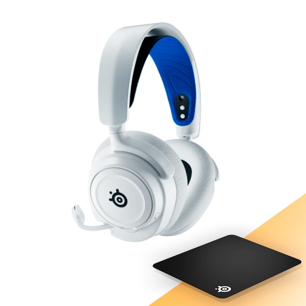 Diadema Gamer SteelSeries Arctis Nova 7P Wireless, Micrófono Con Supresión de Ruido AI, Inalámbrico, Blanco, 61561/ SS%OFF, INCLUYE MOUSEPAD STEELSERIES DE REGALO, NAVSTEEL