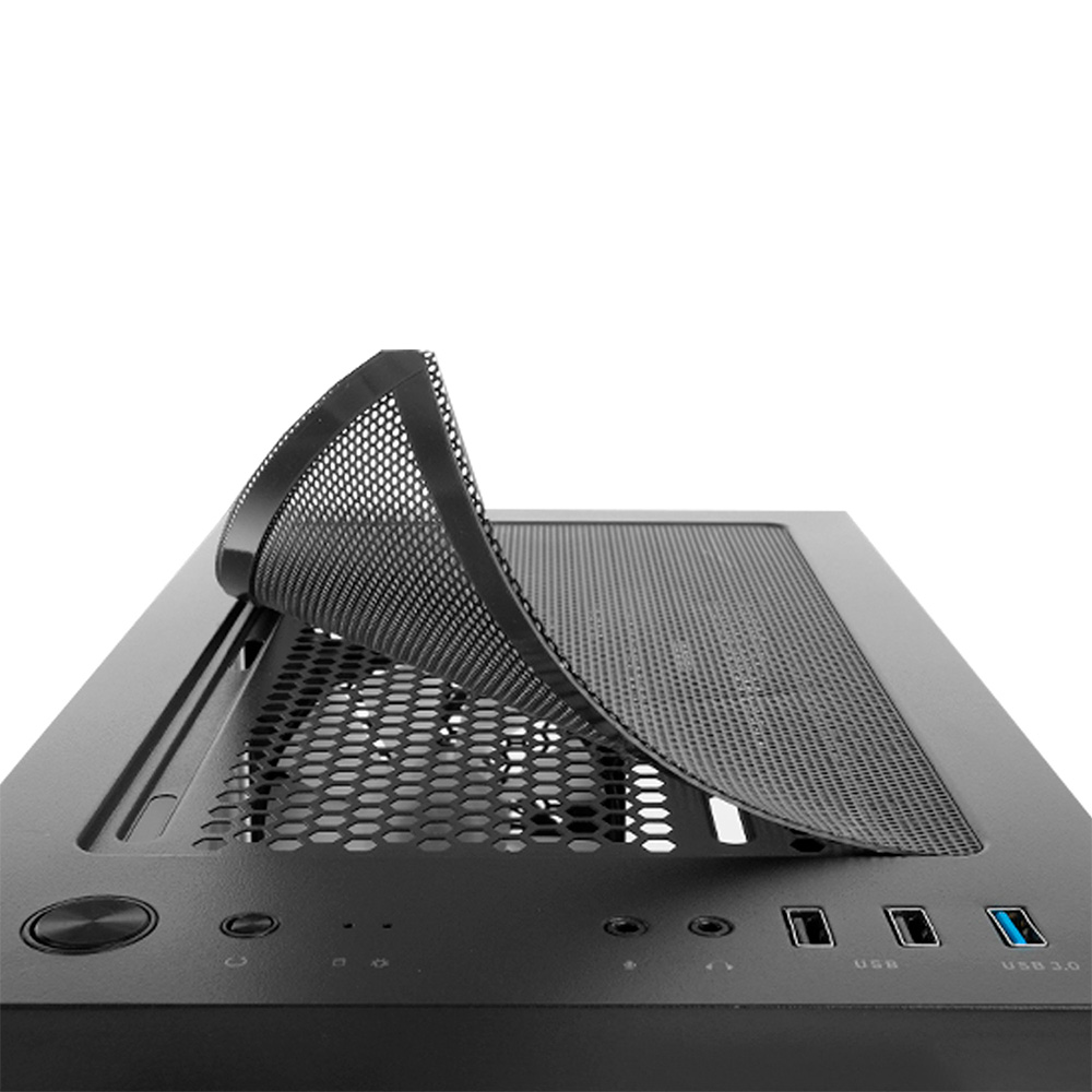 Gabinete Munfrost LUFT Negro, Cristal templado, ARGB Sync, Control de ventiladores, ATX - Micro ATX - Mini ITX, 4 Ventiladores ARGB incluidos/ - Image 4