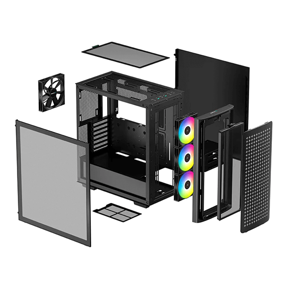 Gabinete Gamer DeepCool CK560, Cristal Templado, RGB, Midi-Tower, Mini-ITX/Micro-ATX/ATX/E-ATX, USB 3.0, Sin Fuente, Negro, R-CK560-BKAAE4-G-1 - Image 5