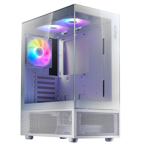Gabinete Gamer XPG INVADER X Mini, Cristal Templado, Midi Tower, ATX/micro ATX/Mini-ITX, USB 3.2, Sin Fuente, 5 Ventiladores Instalados, Blanco, INVADERXMINIMT-WHCWW