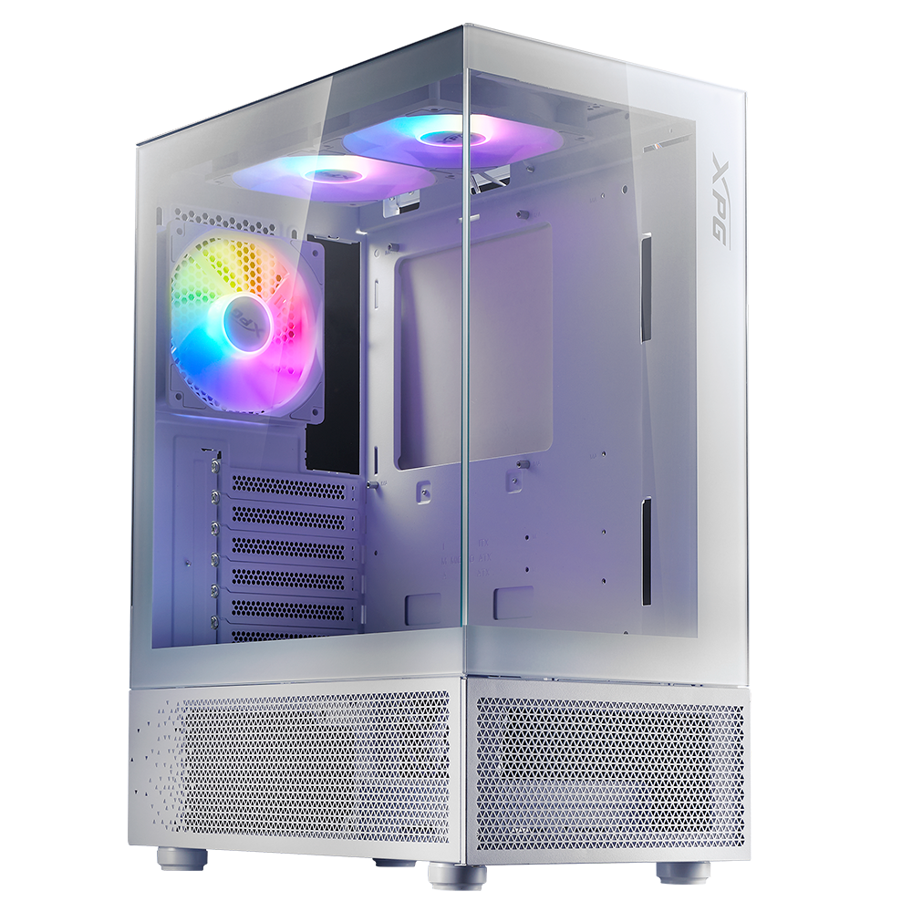 Gabinete Gamer XPG INVADER X Mini, Cristal Templado, Midi Tower, ATX/micro ATX/Mini-ITX, USB 3.2, Sin Fuente, 5 Ventiladores Instalados, Blanco, INVADERXMINIMT-WHCWW