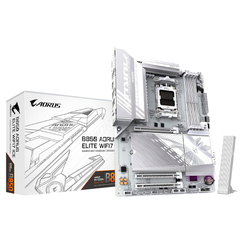 Tarjeta Madre Gigabyte B850 AORUS Elite WIFI7 ICE, AM5, ATX, DDR5, 3XM.2, PCIe 5.0, USB-C, WIFI7, LAN de 2.5GbE, Cierre EZ, B850 AORUS ELITE WIFI7 ICE