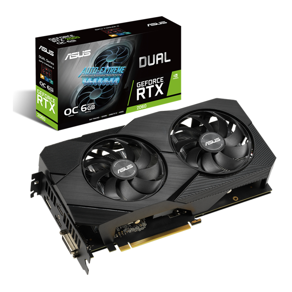 Tarjeta de Video Nvidia GeForce RTX 2060, 6GB GDDR6, ASUS-DUAL-RTX2060-6G-EVO, 3 AÑOS DE GARANTIA NACIONAL