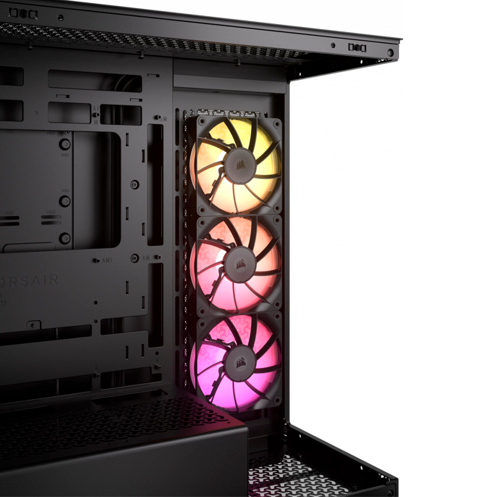 Gabinete Corsair Icue Link 3500X RGB, Midi-Tower, Mini-ITX/Micro-ATX/ATX/E-ATX, USB 3.2, Sin Fuente, 3 Ventiladores iCUE LINK RX120 RGB Instalados, Negro, CC-9011280-WW - Image 3